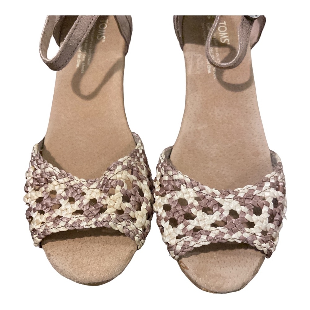 Tom’s Platform Cork Wedges Peep Toe Nude 8 - Picture 6 of 6